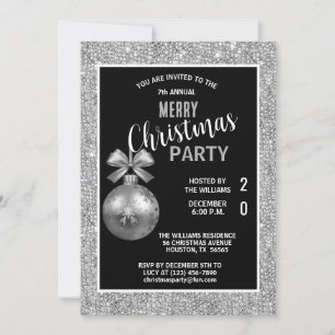 Invitación Navidades plateados decorativos