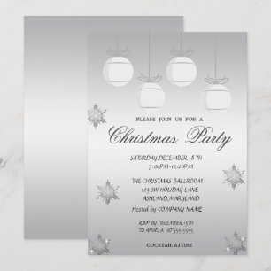 Invitación Navidades plateados Fiesta de Navidades corporativ