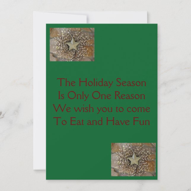 INVITACIÓN NAVIDADES POEM/WREATH HACEN QUE EL FIESTA INVITE E (Anverso)