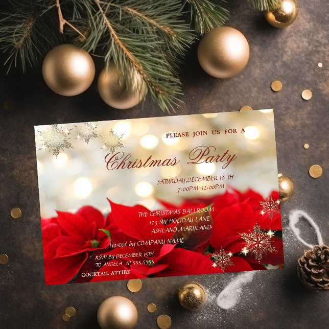 Invitación Navidades Poinsettia, Fiesta CorporateChristmas (Subido por el creador)