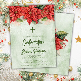Invitación Navidades Poinsettia Floral Confirmación