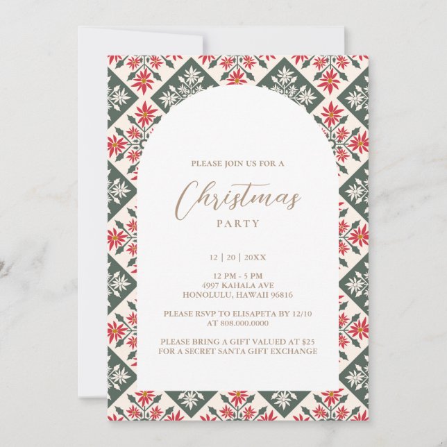 Invitación Navidades Poinsettia Kapa (Anverso)