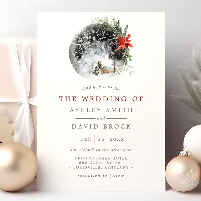Invitación Navidades Poinsettia Moon Floral Boda (Subido por el creador)