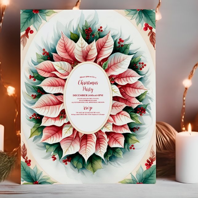 Invitación Navidades Poinsettia Winter Greenery Boda (Subido por el creador)
