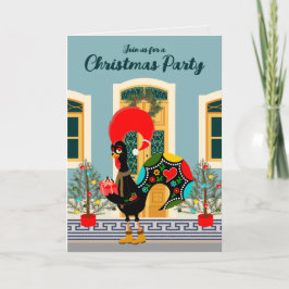 Invitación Navidades portugueses Fiesta en la Casa con Rooste