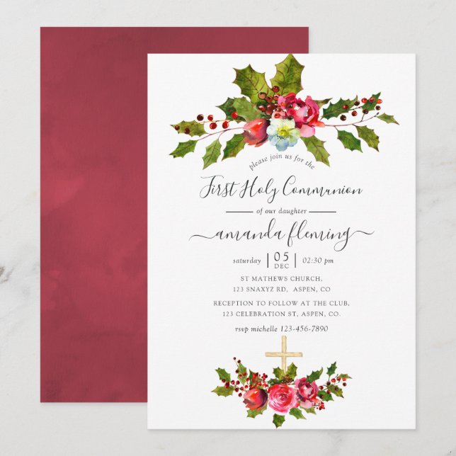 Invitación Navidades Primera Comunión Santa (Anverso / Reverso)