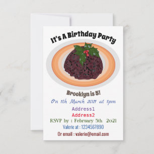 Invitación Navidades pudding personalizado ilustracion
