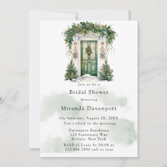 Invitación Navidades Puerta de la Iglesia Ducha de Novias (Anverso)