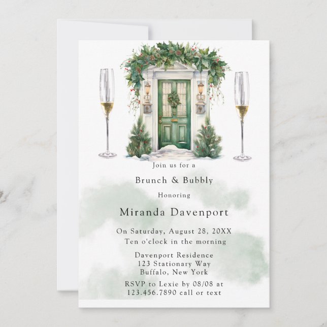 Invitación Navidades Puertas de la Iglesia Brunch & Bubbly (Anverso)