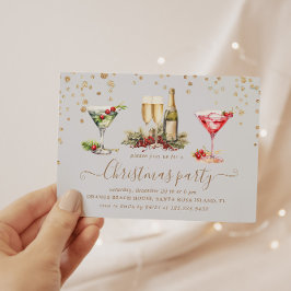 Invitación Navidades Purpurina Fiesta de cócteles