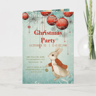 Invitación Navidades Rabbit Peter Vintage