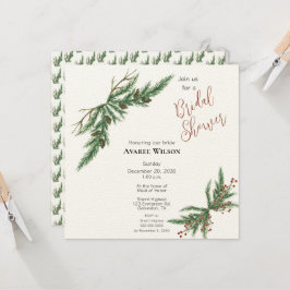 Invitación Navidades Rama Ducha Roja y Verde