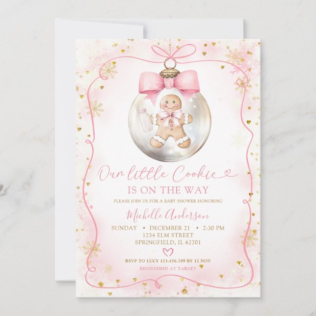 Invitación Navidades Rascaron Pequeña Cookie En El Camino Del (Anverso)