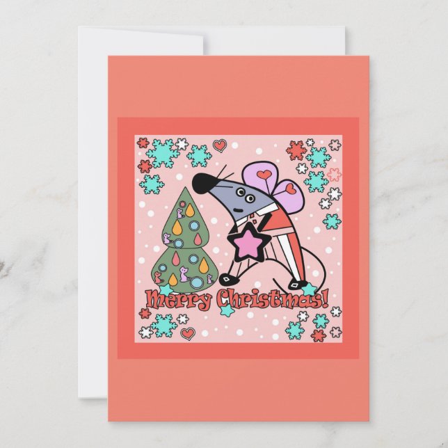 Invitación Navidades, rata (Anverso)