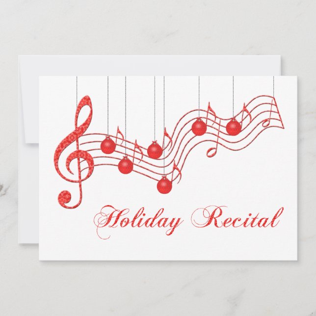Invitación Navidades Recital, Lace Roja (Anverso)