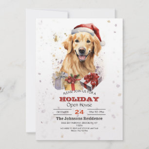 Invitación Navidades recuperación de oro Watercolor