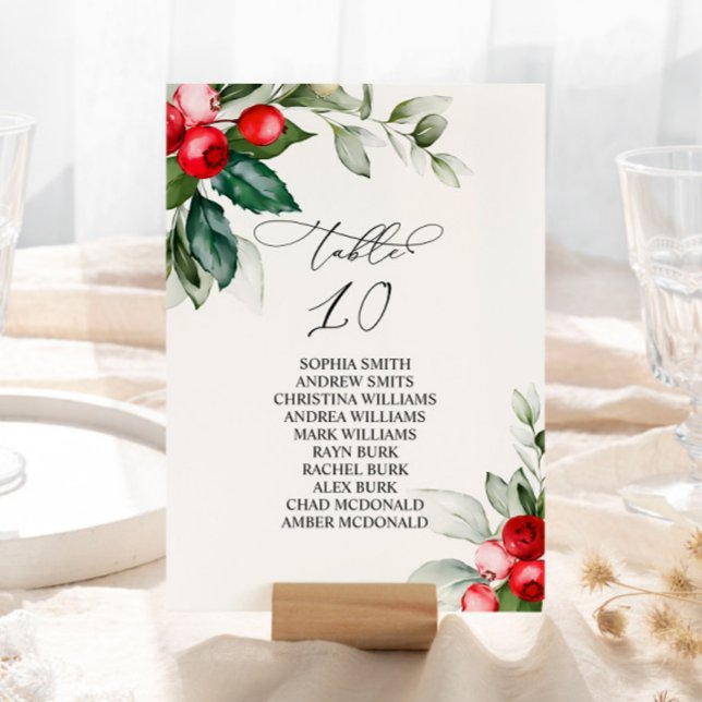 Invitación Navidades Red Berries & Greenery Table Número 10 (Subido por el creador)