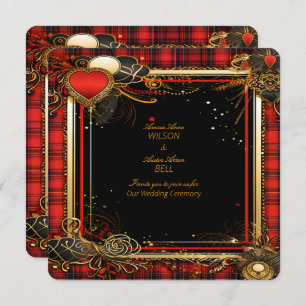 Invitación Navidades Red Black y Gold Boda