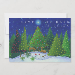 Invitación Navidades renos animales de Woodland guardan la fe