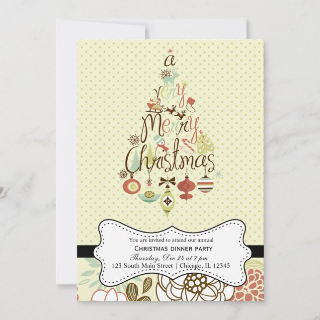 Invitación Navidades retro (Anverso)