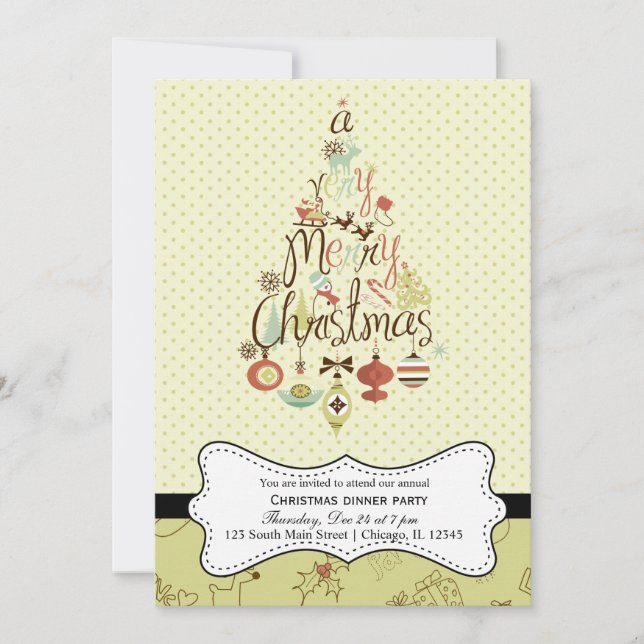 Invitación Navidades retro (Anverso)