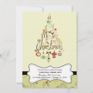 Invitación Navidades retro