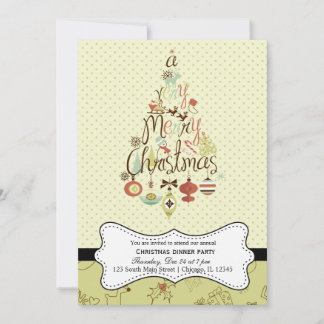 Invitación Navidades retro