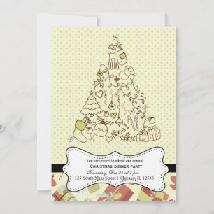Invitación Navidades retro