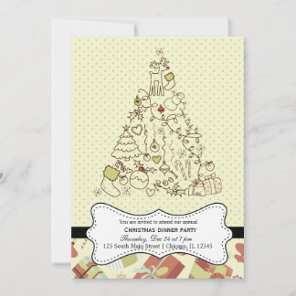Invitación Navidades retro