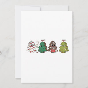 Invitación Navidades Retro Candy Tree Coquette Bow Rosa