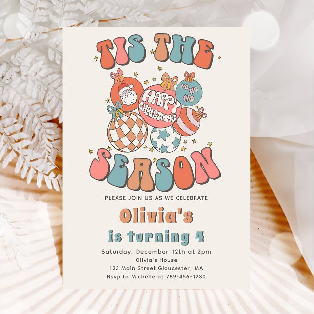 Invitación Navidades Retro Cumpleaños de Santa Festividad (Subido por el creador)