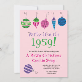 Invitación Navidades retro Fiesta de cócteles ilustrado a man