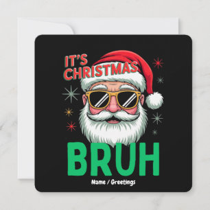 Invitación Navidades retro Santa Meme navidad graciosa