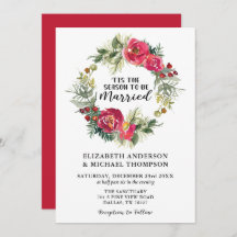 Navidades rojos acuarela Floral Wreath Boda