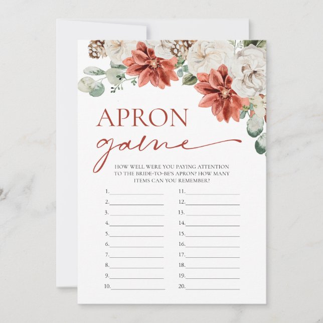 Invitación Navidades rojos de invierno: juego de Apron con du (Anverso)
