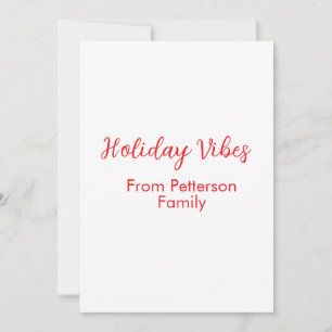 Invitación Navidades rojos de los Vibes de vacaciones añaden 