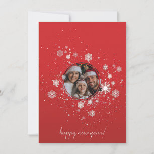 Invitación Navidades rojos enmarcan con nevadas
