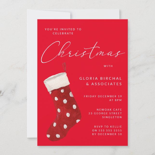 Invitación Navidades rojos levantan Fiesta de Navidad (Anverso)