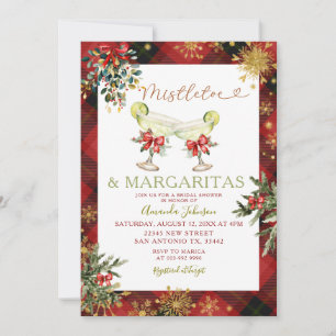 Invitación Navidades rojos Mistletoe y Margaritas Ducha de no