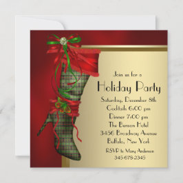 Invitación Navidades rojos reaccionan Fiesta de Navidades de 