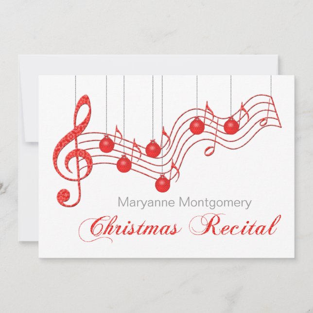 Invitación Navidades Rojos Recital (Anverso)