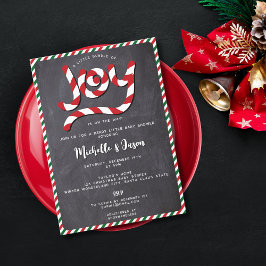 Invitación Navidades rojos rusos Candy Cane Joy Baby Shower