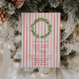 Invitación Navidades rojos verdes dibujados con mano retro Fi