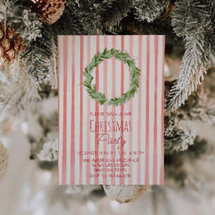 Invitación Navidades rojos verdes dibujados con mano retro Fi