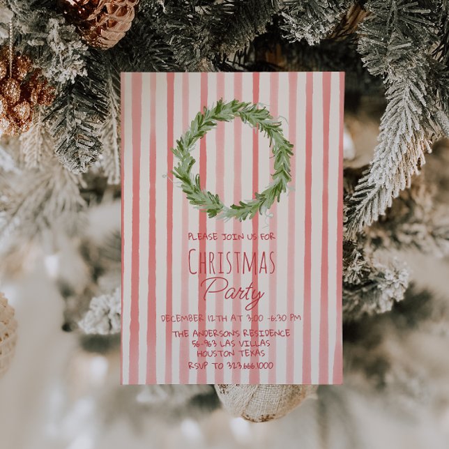 Invitación Navidades rojos verdes dibujados con mano retro Fi (Subido por el creador)