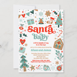 Invitación Navidades Rojos Y Azules De Santa Bebé Baby Shower
