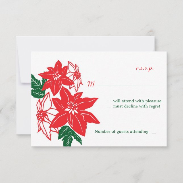 Invitación Navidades rojos y verdes Boda de vacaciones de Poi (Anverso)