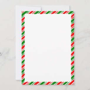 Invitación Navidades rojos y verdes de la frontera de la caña
