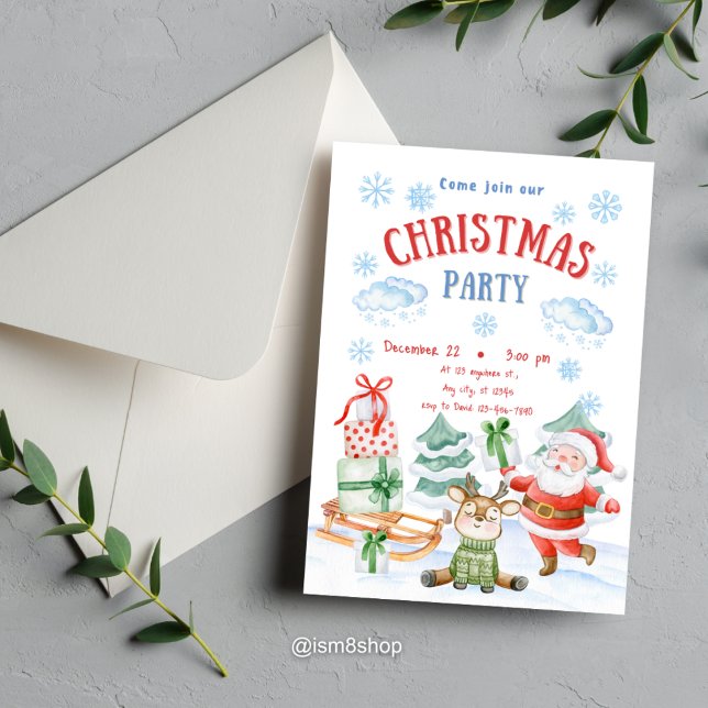 Invitación Navidades rojos y verdes Fiesta de niños (Subido por el creador)