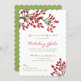 Invitación Navidades rojos y verdes se fusionan en la gala de